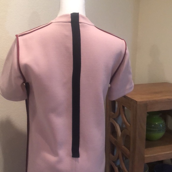 NWOT! MARNI 2 PC. PINK DRESS & BLZR. GREAT 3-SEASON SUIT. Maroon & Black Piping. - Picture 15 of 16